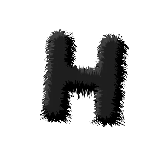 🦍 Эмодзи «Чёрные шерстяные буквы с анимацией» для Telegram