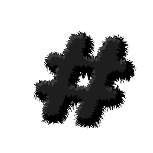🦍 Эмодзи «Чёрные шерстяные буквы с анимацией» для Telegram