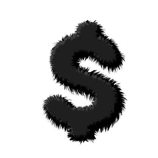 🦍 Эмодзи «Чёрные шерстяные буквы с анимацией» для Telegram