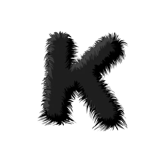 🦍 Эмодзи «Чёрные шерстяные буквы с анимацией» для Telegram