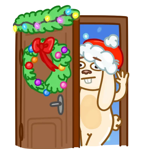 Стикер 6 Christmas Bunny