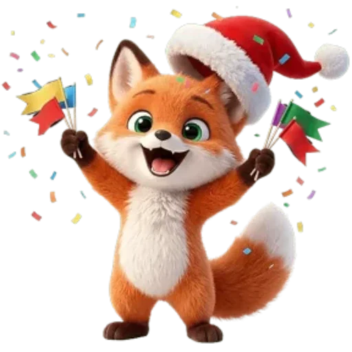 🦊 Стикер «Новогодний Лисенок» для Telegram