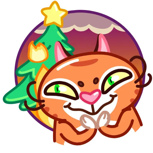 Стикер 20 Xmas Tiger