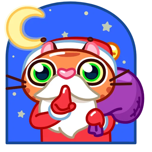 Стикер 19 Xmas Tiger