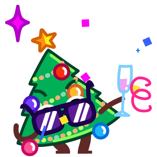 Стикер 8 🥂 Christmas Tree - ёлка на новый год