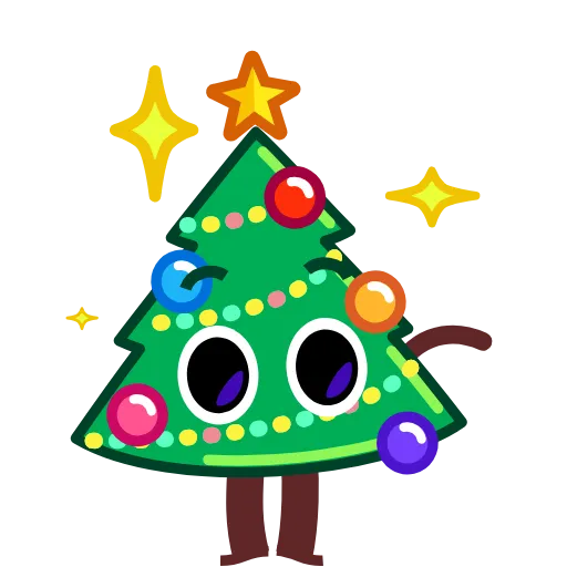 Стикер 5 🥂 Christmas Tree - ёлка на новый год