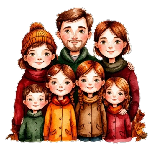 👨‍👩‍👦‍👦 Стикер «Яркая осень» для Telegram