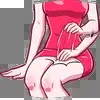 Стикер 33 Red #status #color #red #girl