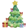 🎄 Эмодзи «Зелёные зимние буквы» для Telegram