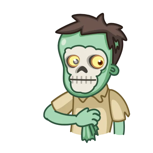Стикер 14 Zombie. Зомби анимированный, смайлы из стикеров