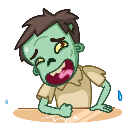 Обложка набора Zombie. Зомби анимированный, смайлы из стикеров
