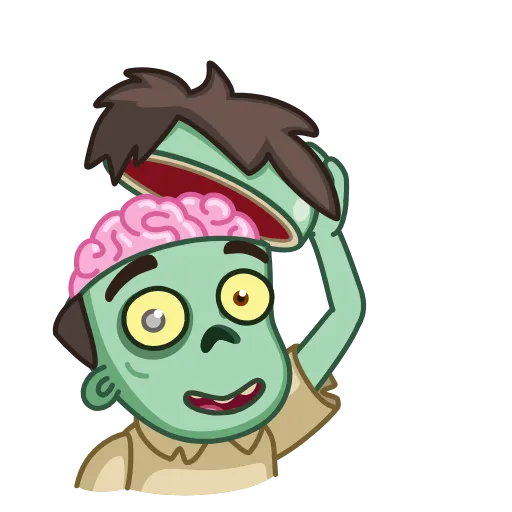 Стикер 5 Zombie. Зомби анимированный, смайлы из стикеров