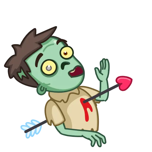 Стикер 15 Zombie. Зомби анимированный, смайлы из стикеров