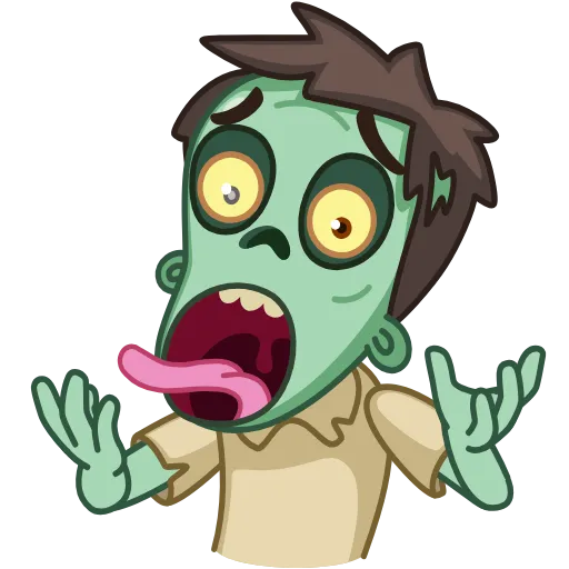 Стикер 4 Zombie. Зомби анимированный, смайлы из стикеров