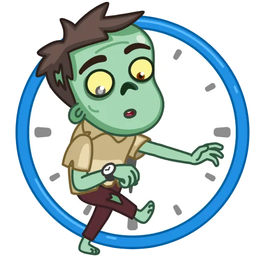 Стикер 8 Zombie. Зомби анимированный, смайлы из стикеров