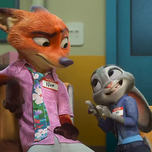 🤛 Стикер «Judy and Nick» для Telegram