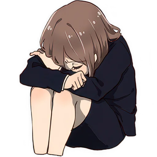 😞 Стикер «Драма тян» для Telegram