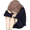 😞 Эмодзи «Драма тян» для Telegram