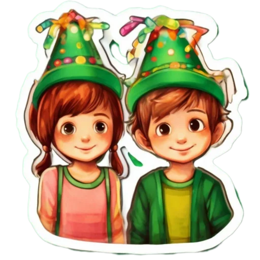 🥳 Стикер «Мальчик и девочка» для Telegram
