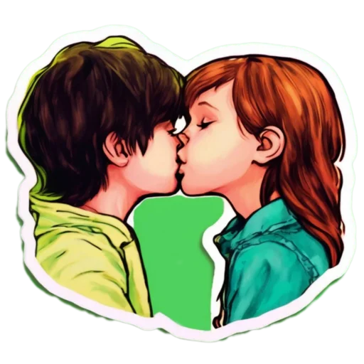 😘 Стикер «Мальчик и девочка» для Telegram
