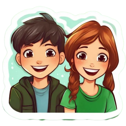 😊 Стикер «Мальчик и девочка» для Telegram