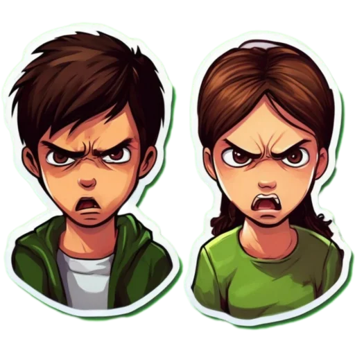 😡 Стикер «Мальчик и девочка» для Telegram