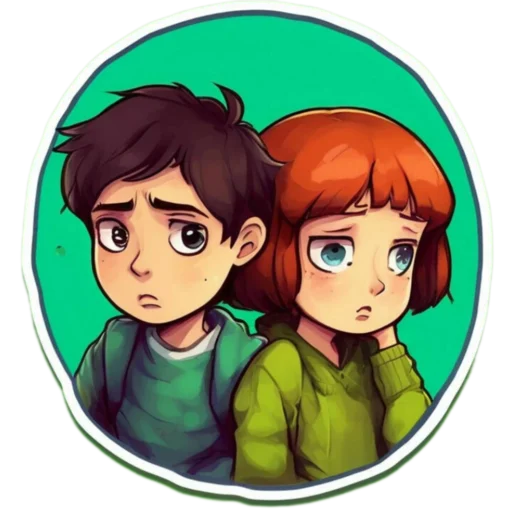 😔 Стикер «Мальчик и девочка» для Telegram