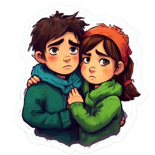 🥶 Стикер «Мальчик и девочка» для Telegram
