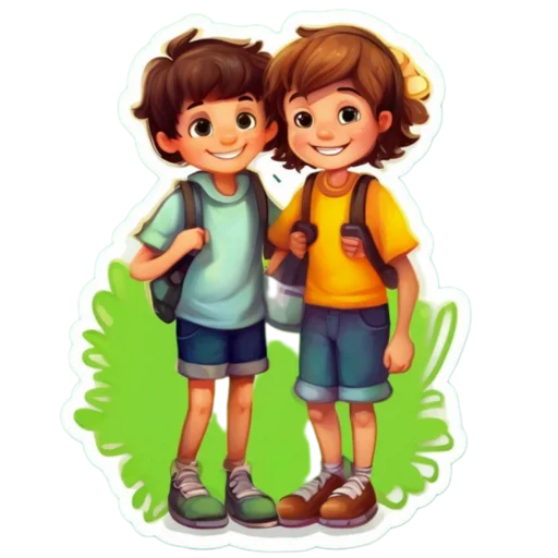 😃 Стикер «Мальчик и девочка» для Telegram
