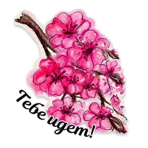 🌺 Стикер «Акварель» для Telegram