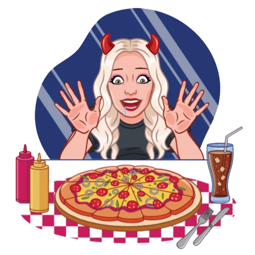 🍔 Стикер «Девочка демон блонди» для Telegram