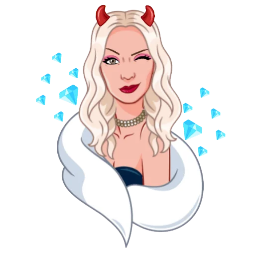 😜 Стикер «Девочка демон блонди» для Telegram