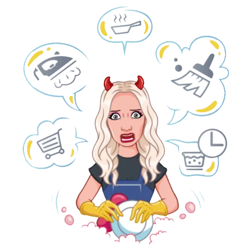 🧹 Стикер «Девочка демон блонди» для Telegram
