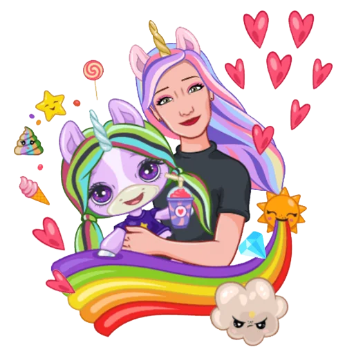 🦄 Стикер «Девочка демон блонди» для Telegram