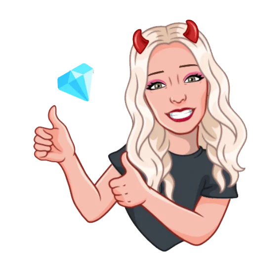 👍 Стикер «Девочка демон блонди» для Telegram