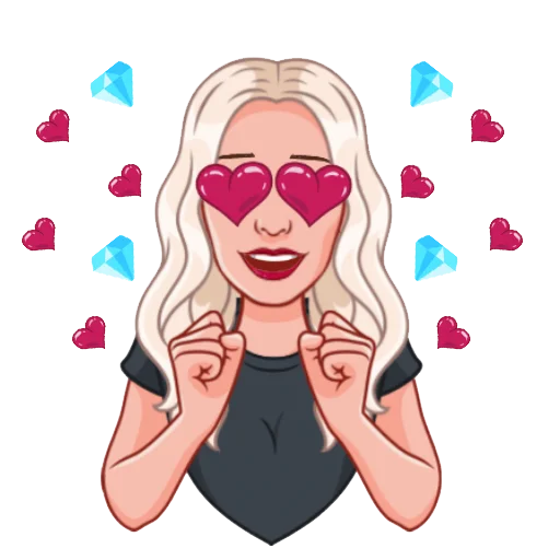 😍 Стикер «Девочка демон блонди» для Telegram