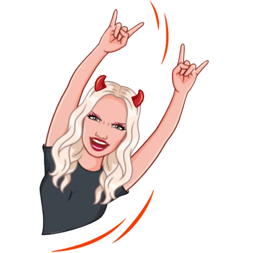 🤟 Стикер «Девочка демон блонди» для Telegram
