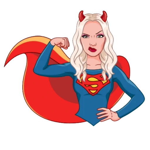 🦸‍♀️ Стикер «Девочка демон блонди» для Telegram