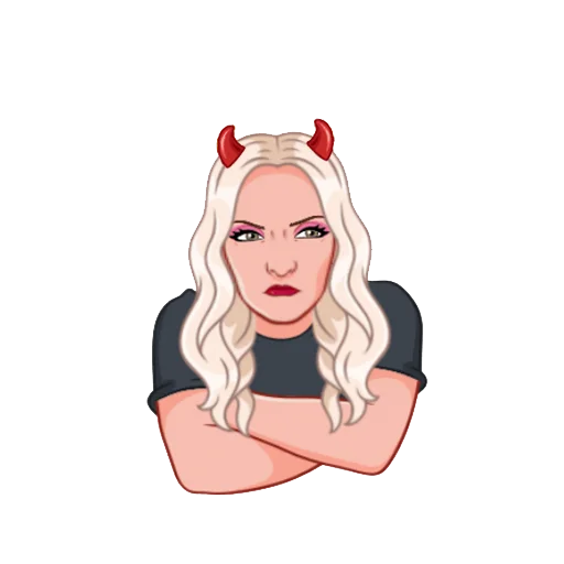 🤨 Стикер «Девочка демон блонди» для Telegram