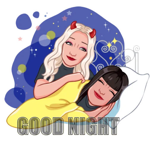 👭 Стикер «Девочка демон блонди» для Telegram