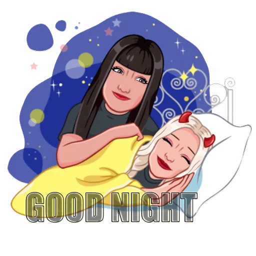 👭 Стикер «Девочка демон блонди» для Telegram