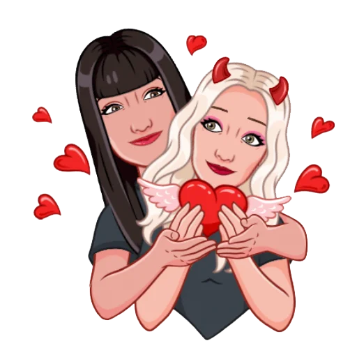 👭 Стикер «Девочка демон блонди» для Telegram