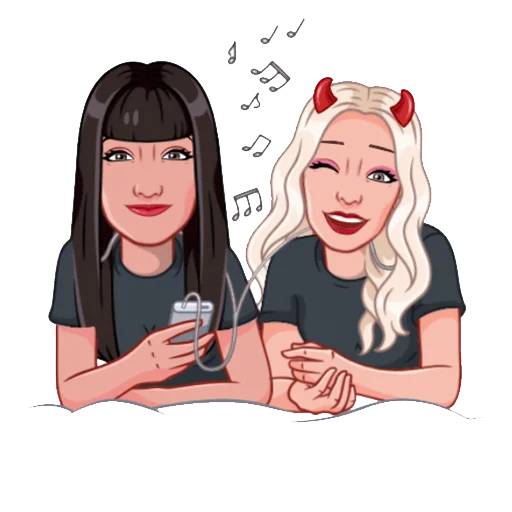 🎧 Стикер «Девочка демон блонди» для Telegram