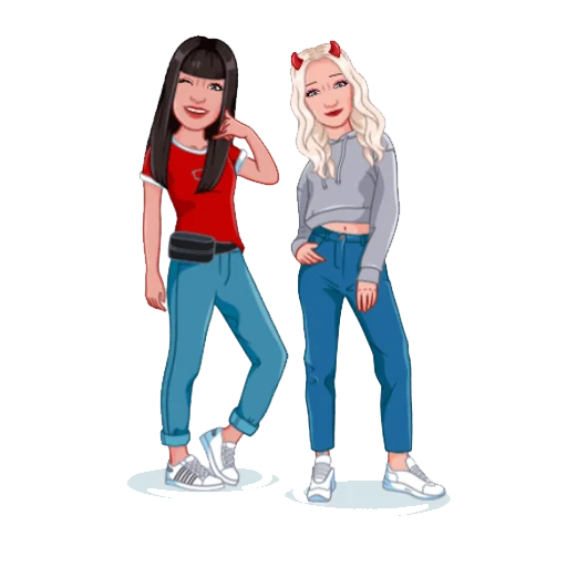 👯‍♀️ Стикер «Девочка демон блонди» для Telegram