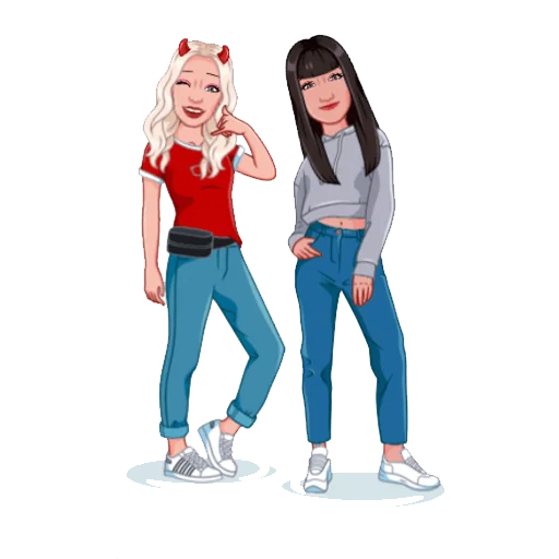 👭 Стикер «Девочка демон блонди» для Telegram