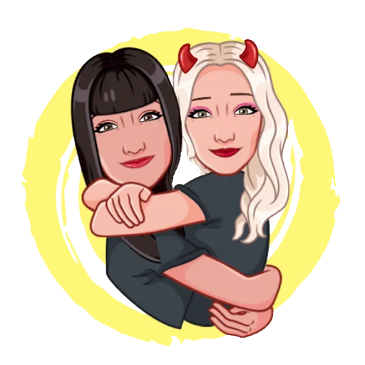 🖤 Стикер «Девочка демон блонди» для Telegram