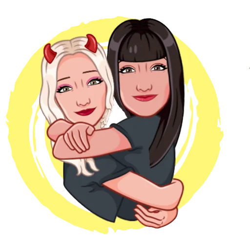 💕 Стикер «Девочка демон блонди» для Telegram