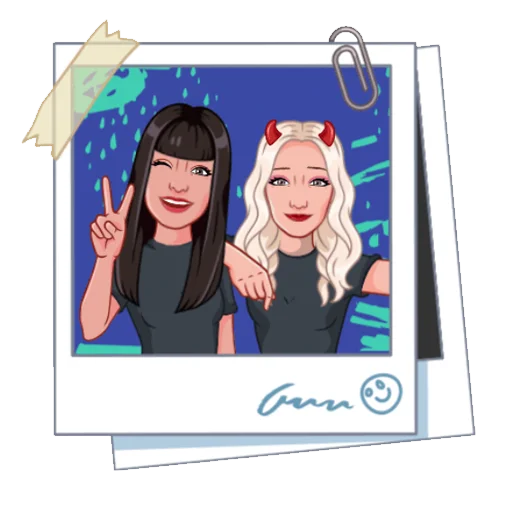 📷 Стикер «Девочка демон блонди» для Telegram