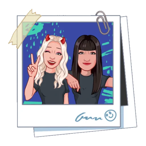 📷 Стикер «Девочка демон блонди» для Telegram