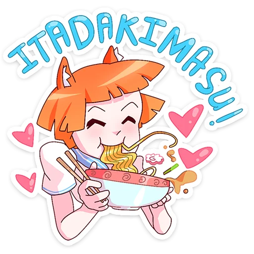 🍝 Стикер «Айко-тян» для Telegram